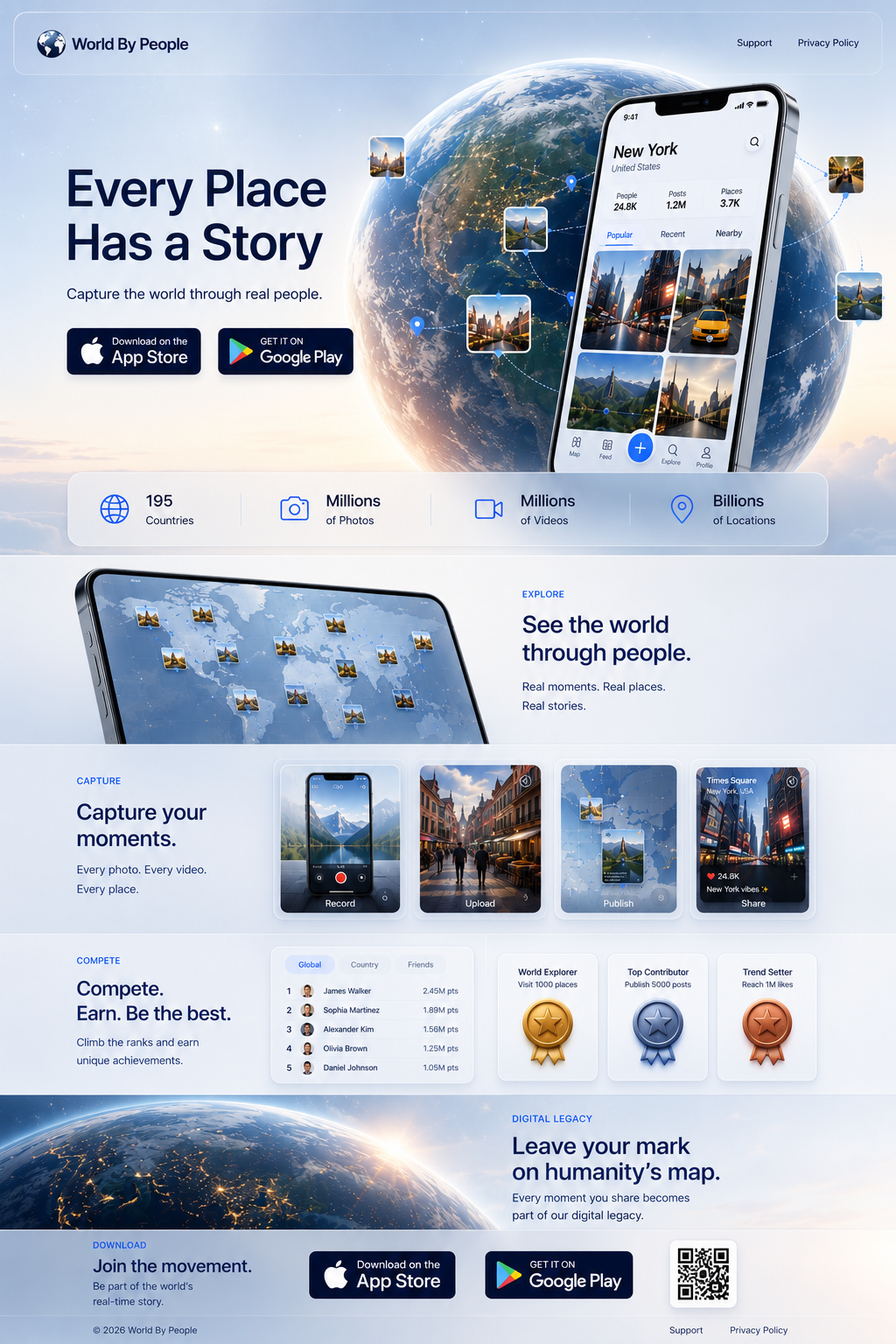 World By People app landing page